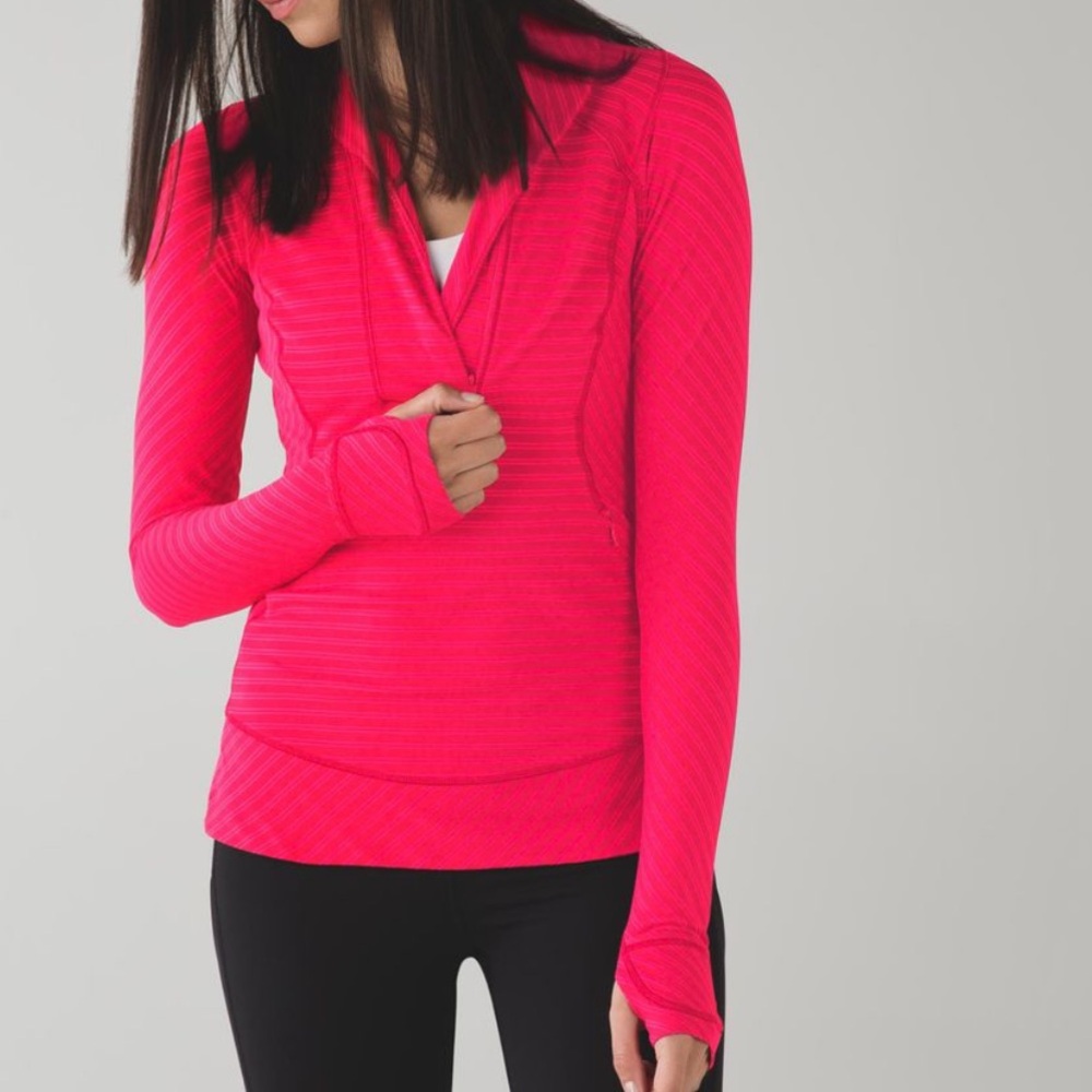 lululemon athletica Pink Fitted Long Sleeve Hoodie